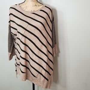 Faded glory Asymmetrical Striped Sweater